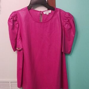 THML Fuchsia Puff Sleeve Blouse